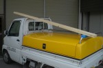 軽トラックの荷台に木枠梱包のトラボを載せ帰る方法